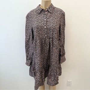 & Other Stories Floral Shirtdress Sz M Loose Shirt Dress Paris Atelier